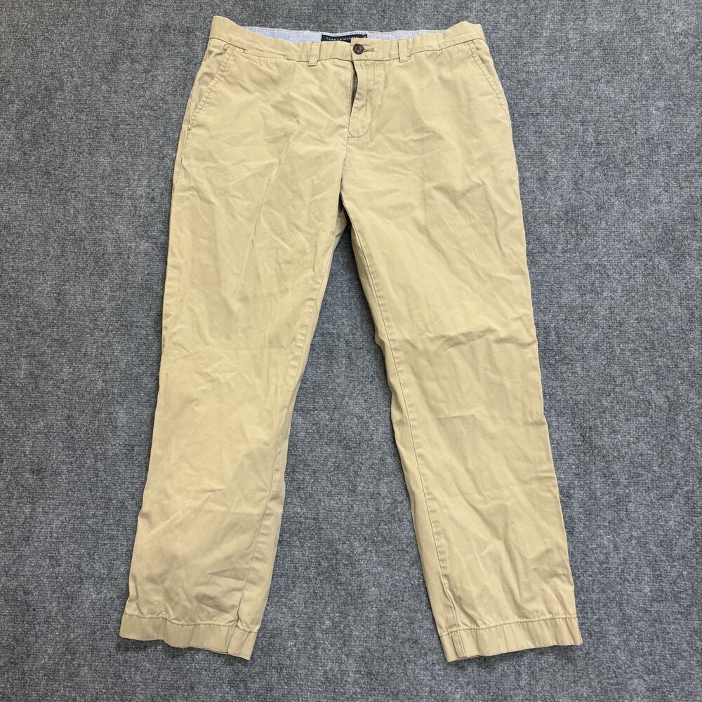 Tommy Hilfiger Vintage Men's 36 x 30 Beige Dress Pants Khaki Chinos Pleated